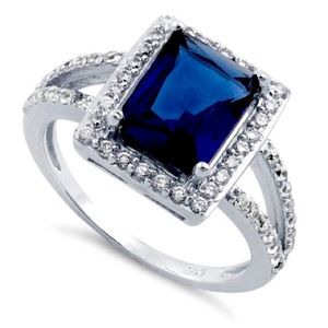 Sterling silver sapphire